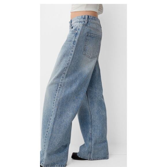Bershka Boyfriend Wide Legs Jeans Womens Size 12 New $79 - Picture 4 of 15